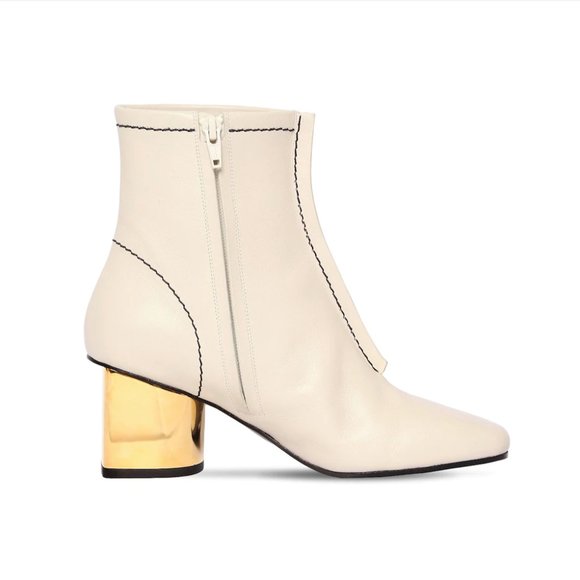 NWT: PROENZA SCHOULER | Off White Cream 60MM White Calf Leather Ankle Boots - Picture 7 of 11